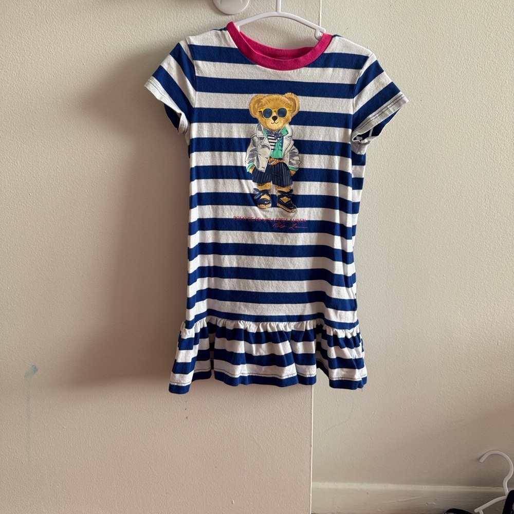 Polo by Ralph Lauren Blue and White Striped Dress